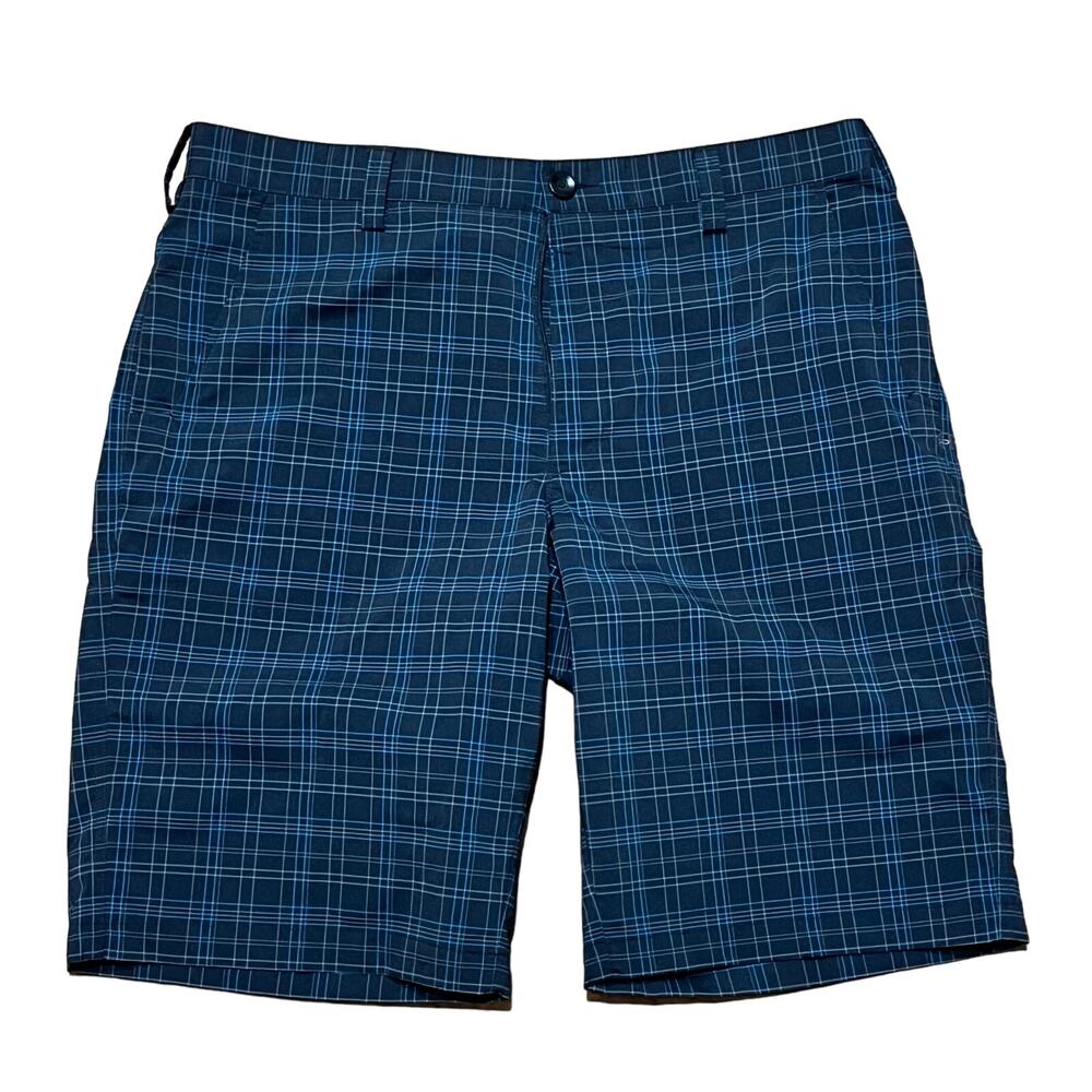 Golf Shorts Under Armour Performance Black Plaid Men's W34 L11.5 Stretchy Flat